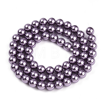 Baking Painted Pearlized Glass Pearl Bead Strands HY-N002-6mm-A14-1