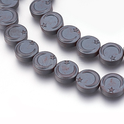 Non-magnetic Synthetic Hematite Bead Strands G-I208-10F-A-1