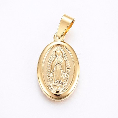 304 Stainless Steel Lady of Guadalupe Pendants STAS-H458-23G-1