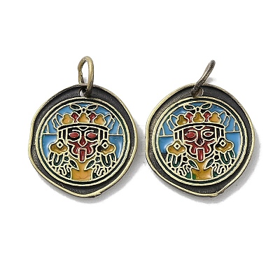 Brass Enamel Pendants KK-M284-13AB-1