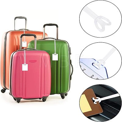 100Pcs 2 Style Plastic Luggage Tag Strings & Secure Straps DIY-CA0004-94-1