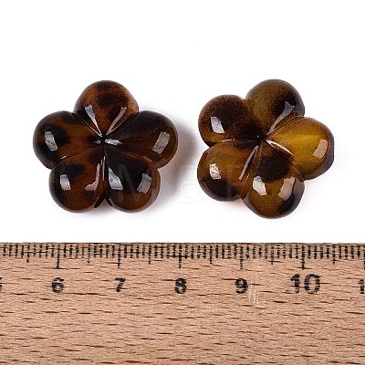 Leopard Print Opaque Acrylic Beads OACR-N162-19A-1