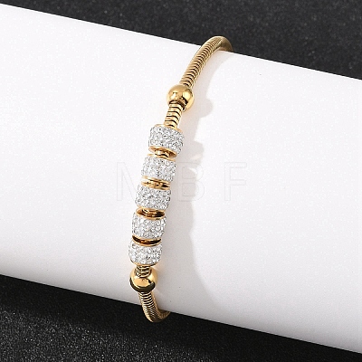 Polymer Clay Rhinestone Beaded Bracelets SA-D001-06G-1