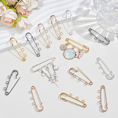 25Pcs 5 Colors Iron Brooch Findings FIND-SP0006-11-1