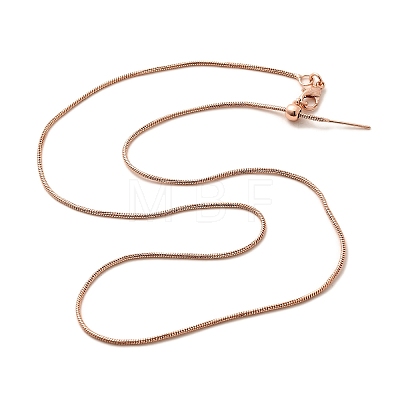 1mm Rack Plating Brass Snake Chain Adjustable Slider Necklaces for Women Men MAK-L044-38RG-1