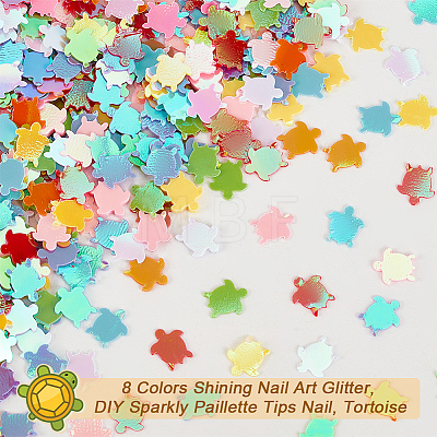 Olycraft 16000Pcs 8 Colors Shining Nail Art Glitter MRMJ-OC0003-35-1
