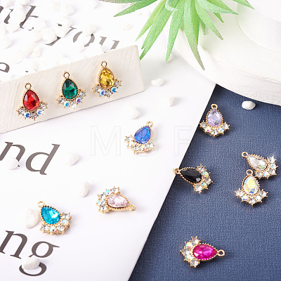 24Pcs 12 Colors Glass Rhinestone Pendants FIND-TA0001-90-1