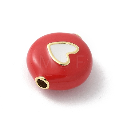 Brass Enamel Beads KK-P294-52G-01-1