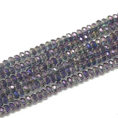 Electroplate Glass Beads Strands EGLA-Q112-D01-1