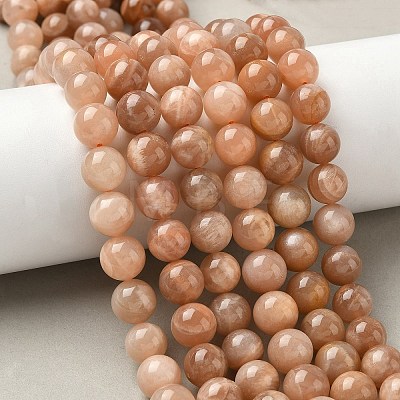 Round Natural Multi-Moonstone Beads Strands G-I176-09-10mm-01-1