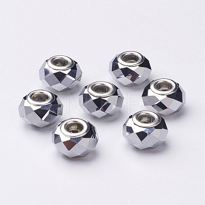 Electroplate Glass European Beads GDA002-33-1