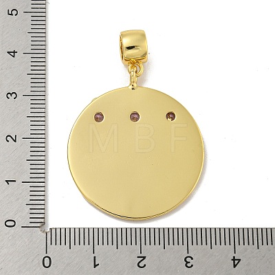 Brass Micro Pave Cubic Zirconia Pendants KK-N254-130A-G-1