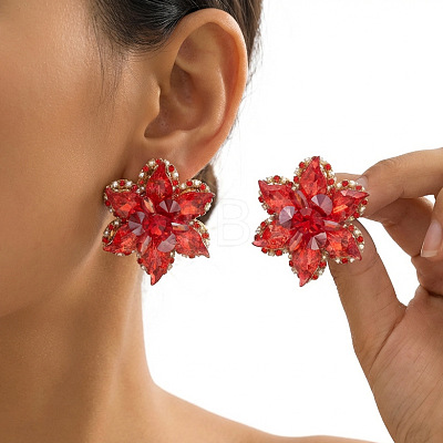 Alloy Rhinestone Stud Earrings for Women WGAC7EE-02-1