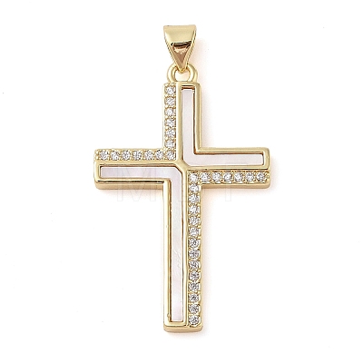 Brass Micro Pave Cubic Zirconia Pendants KK-I712-52G-02-1