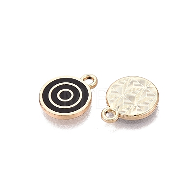 Rack Plating Alloy Enamel Pendants ENAM-N070-01B-02G-01-1