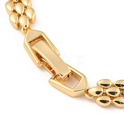 Golden Brass Micro Pave Cubic Zirconia Link Bracelets BJEW-P314-A04-G-1