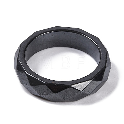 Magnetic Synthetic Hematite Finger Ring for Men Women RJEW-A047-01H-1