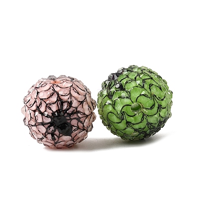Opaque Acrylic & Transparent Resin Rhinestone Beads OACR-G062-01-1