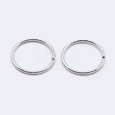 Rhodium Plated 925 Sterling Silver Open Jump Rings STER-F036-02P-0.9x5mm-1