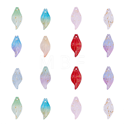 100Pcs 10 Colors Glass Pendants GLAA-CJ0001-45-1