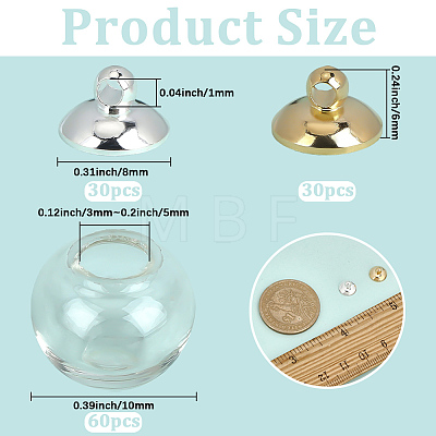 60Pcs Round Mechanized One Hole Blown Glass Globe Ball Bottles BLOW-PA0001-03A-1