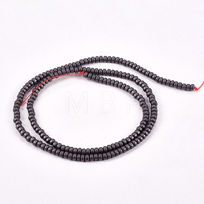 Matte Style Frosted Non-magnetic Synthetic Hematite Beads Strands X-G-M007-78-1
