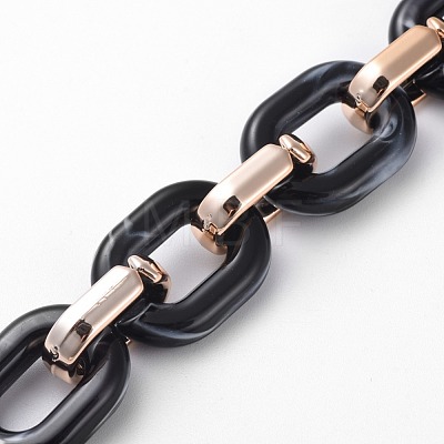 Imitation Gemstone Style Acrylic Handmade Cable Chains AJEW-JB00517-04-1