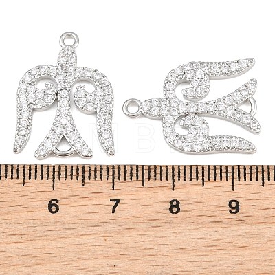 Brass Micro Pave Clear Cubic Zirconia Connector Charms CU-CBA7BFE-03B-P-1