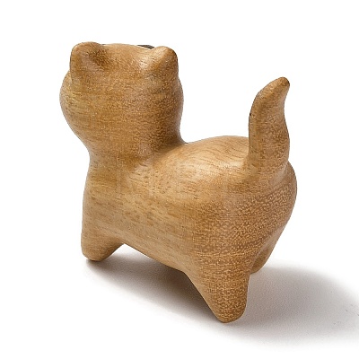 Wood Cat Shape Figurines DJEW-D011-01B-1