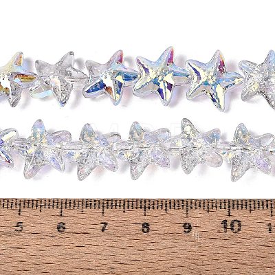 Electroplate Transparent Glass Beads Strands EGLA-Q136-01A-02-1