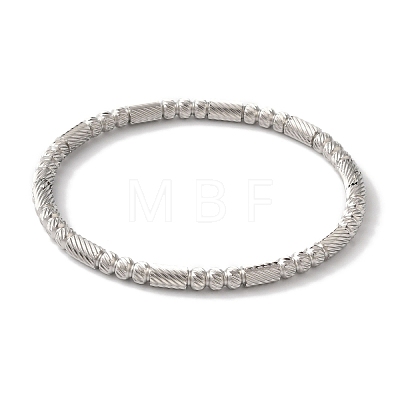 Texture Ion Plating(IP) 304 Stainless Steel Bangles for Women BJEW-K252-02P-1
