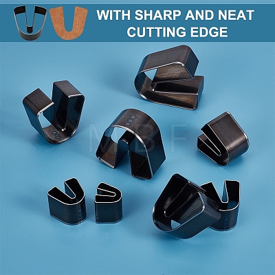 Horseshoe Shape High Carbon Steel Cutting Template Set LEAT-WH0001-04-1