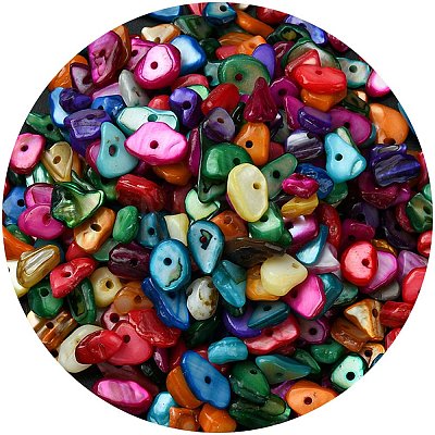 1 Strand Natural Chip Dyed Shell Beads Strands G-FS0005-77-1