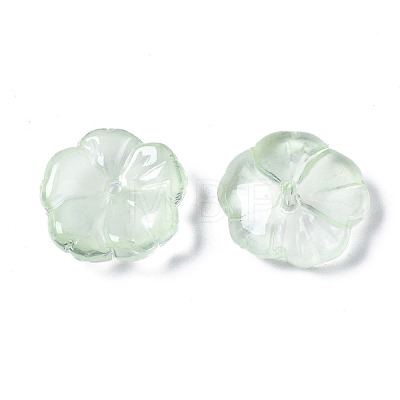 Transparent Spray Painted Imitation Jade Glass Beads GLAA-Q089-003-E003-1