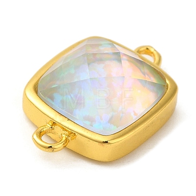 Synthetic Opal Connector Charms KK-S370-04G-1