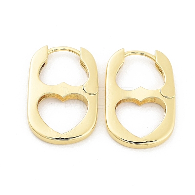 Heart Rack Plating Brass Hoop Earrings for Women KK-Z038-20G-1