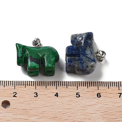 Natural & Synthetic Mixed Gemstone Pendants G-B068-02P-1