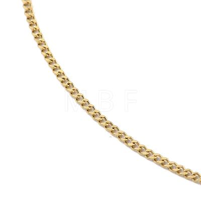 Ion Plating(IP) 304 Stainless Steel Curb Chain Necklace for Men Women NJEW-M200-02G-1