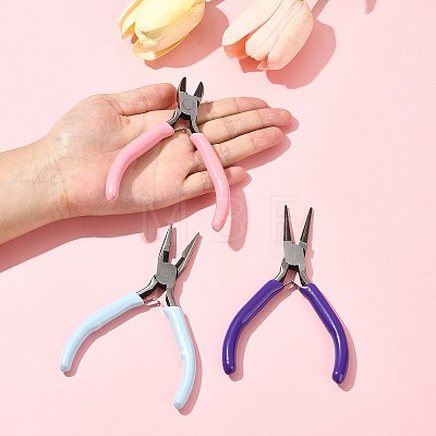 3Pcs 3 Styles 45# Steel Jewelry Pliers PT-FS0001-01-1