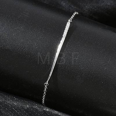 Brass Micro Pave Clear Cubic Zirconia Link Bracelets BJEW-E114-01B-P-1