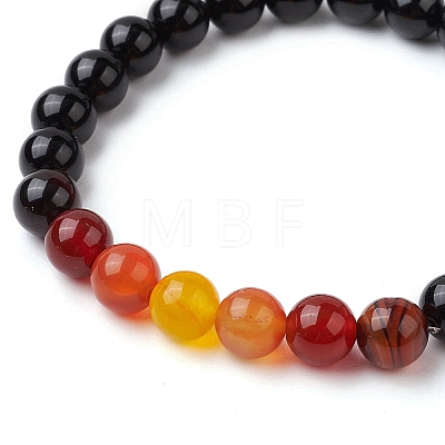 Natural Gemstone Beaded Stretch Bracelets for Women BJEW-TA00536-01-1