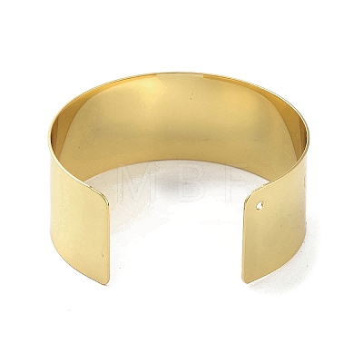 Brass Plain Wide Cuff Bangles BJEW-D039-03G-1