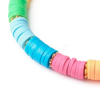 Polymer Clay Beads Stretch Bracelets BJEW-JB06347-1