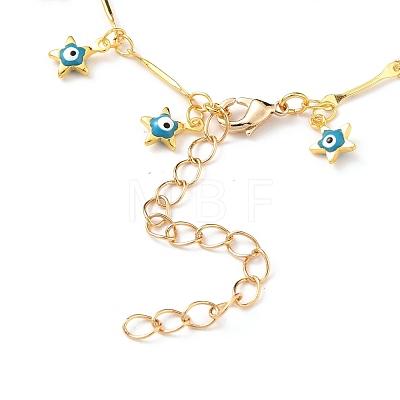 Brass Bar Link Chain Anklets AJEW-AN00319-02-1