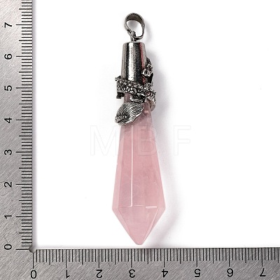 Natural Rose Quartz Pointed Big Pendants G-Q184-02M-AS-1