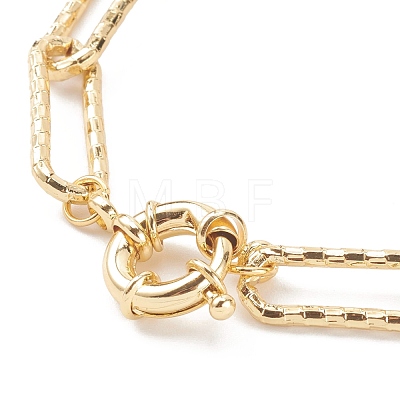 Brass Textured Paperclip Chain Bracelets BJEW-JB06063-1