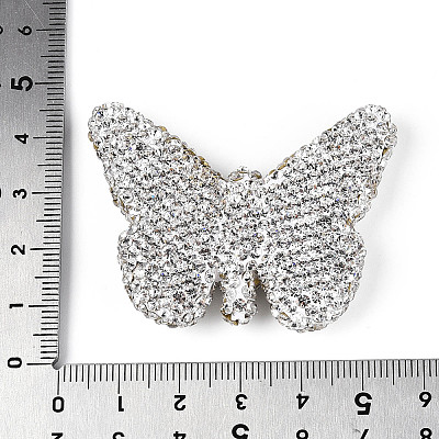 Butterfly Shaped Handmade Polymer Clay Rhinestone Beads CLAY-T023-23C-1