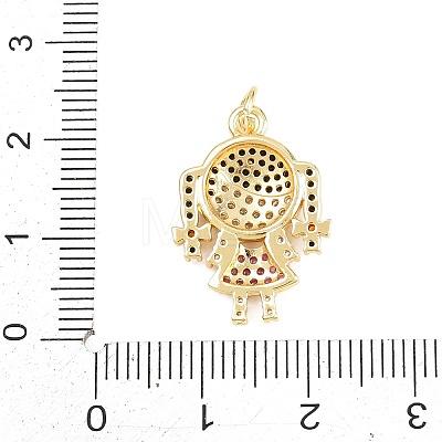 Brass Micro Pave Cubic Zirconia Pendants KK-D258-36G-03-1