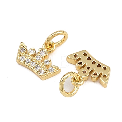 Brass Micro Pave Clear Cubic Zirconia Charms KK-A269-29G-1
