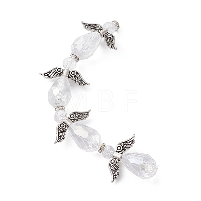 Angel Fairy Shape Electroplate Transparent Glass Beads Strands AJEW-JB01172-02-1